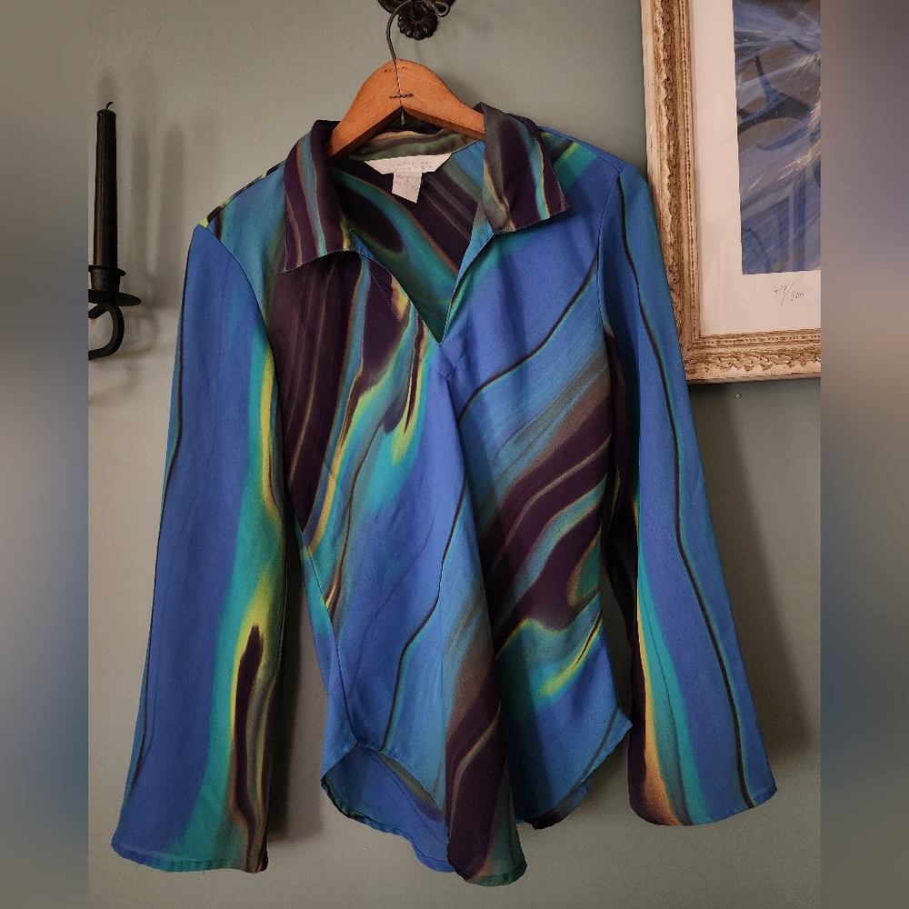 Fun Psychedelic Trippy Sheer Blouse